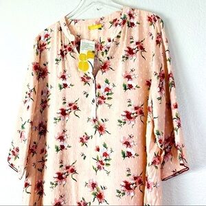 Mustard Clothing Peach Print Kurti Tunic Size 6